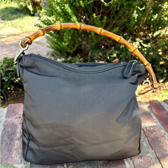 Gucci Nylon Bag Authentic Broken Bamboo Handle - Picture 3 of 13